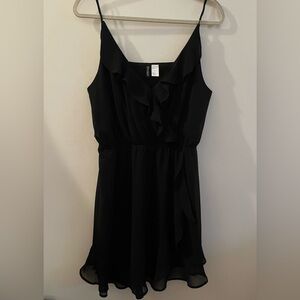 Ruffled mini dress, faux wrap